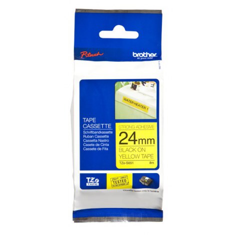 Brother | S651 | Laminated tape | Thermal | Black on yellow | Roll (2.4 cm x 8 m) - 2